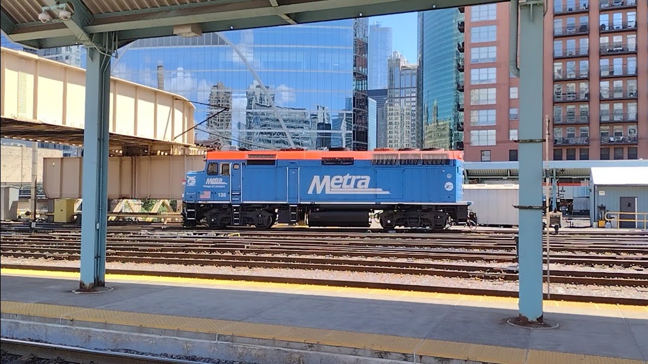 Metra F40PH-3 138 light engine move at Ogilvie Transportation Center in Chicago on August 9, 2022