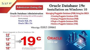 Oracle DBA 19c Online Live Training by LT IT: Managing Pluggable Database