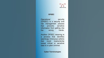 CyberSecurity Definitions | Operational security (OPSEC)