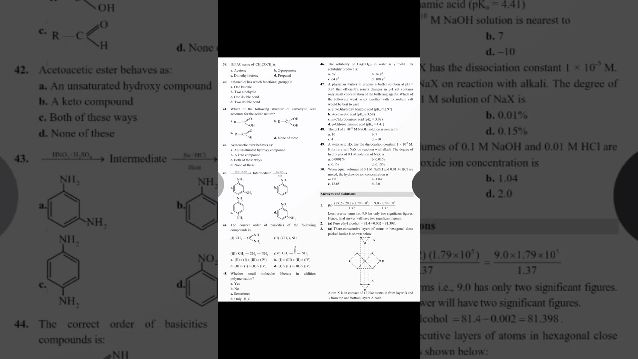 CUET UG|Chemistry|Practice set with answers|