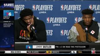 Joel Embiid And Jimmy Butler Post Game Interview Raptors Vs 76Ers Game 7 May 12, 2019