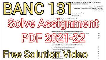 BANC 131 ENGLISH MEDIUM SOLVE ASSIGNMENT / BANC 131 SOLVE ASSIGNMENT PDF / BANC ASSIGNMENT 2021-2022