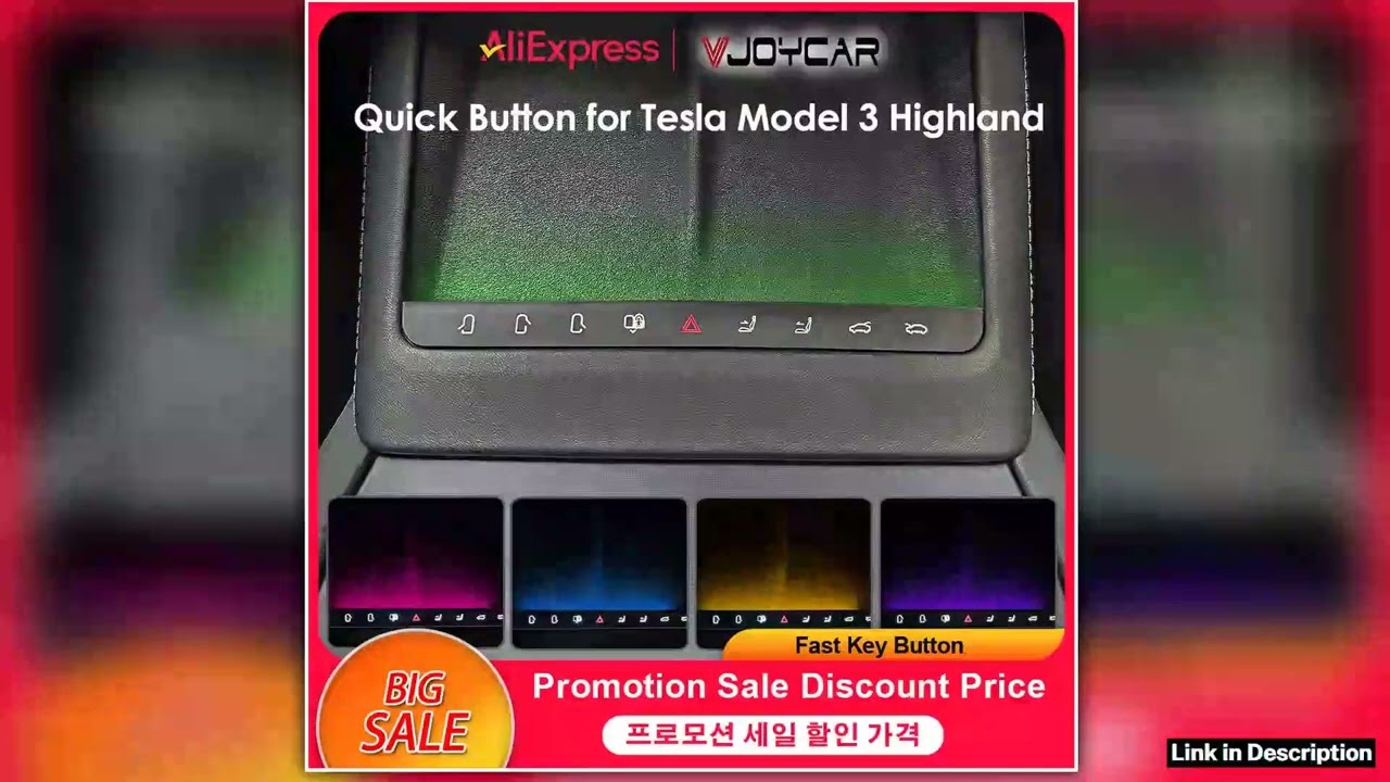 VJOYCAR Functional Key Button for Tesla Model 3 Highland Ambient Light Center Console Controller
