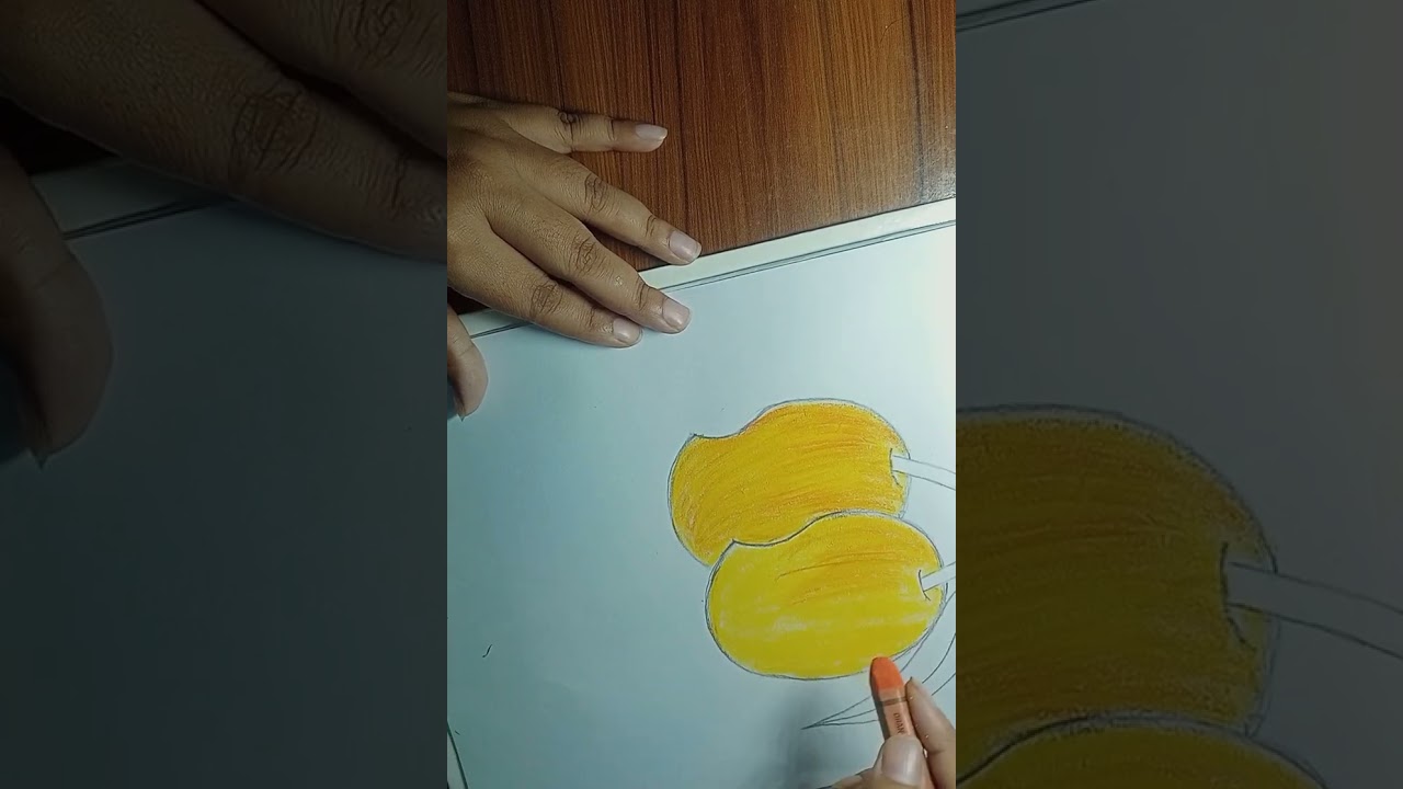 Mango drawing 🥭.Double mango drawing. Very easy step by step 😀