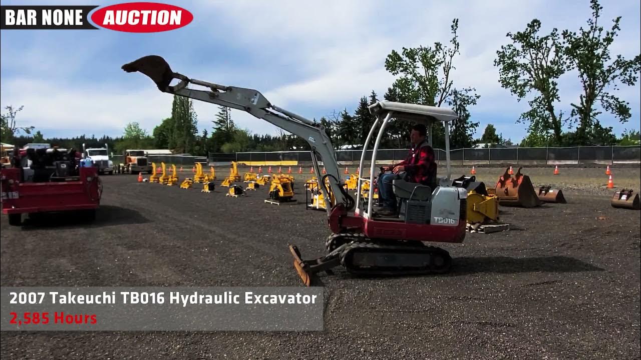 2007 Takeuchi TB016 Hydraulic Excavator - YouTube
