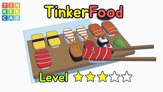 134) Sushi  - Tinker food | How to 3D modeling with Tinkercad