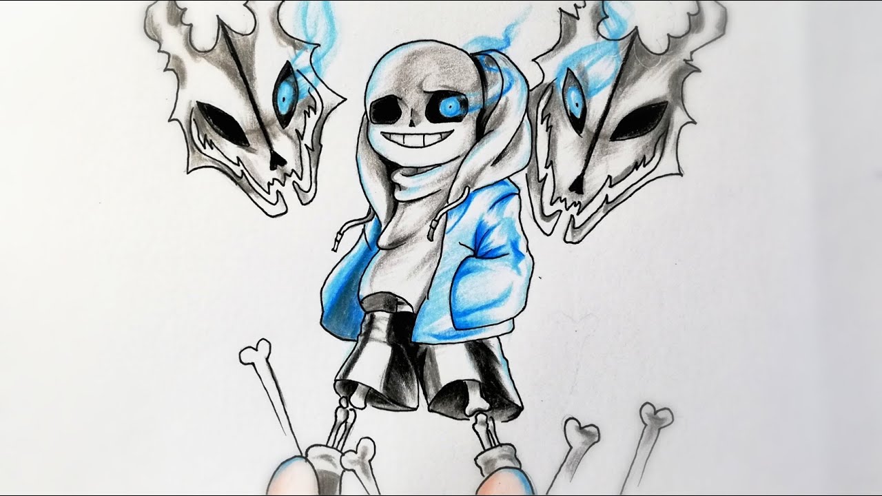 How to draw Sans  Undertale  Cách vẽ Sans  YouTube