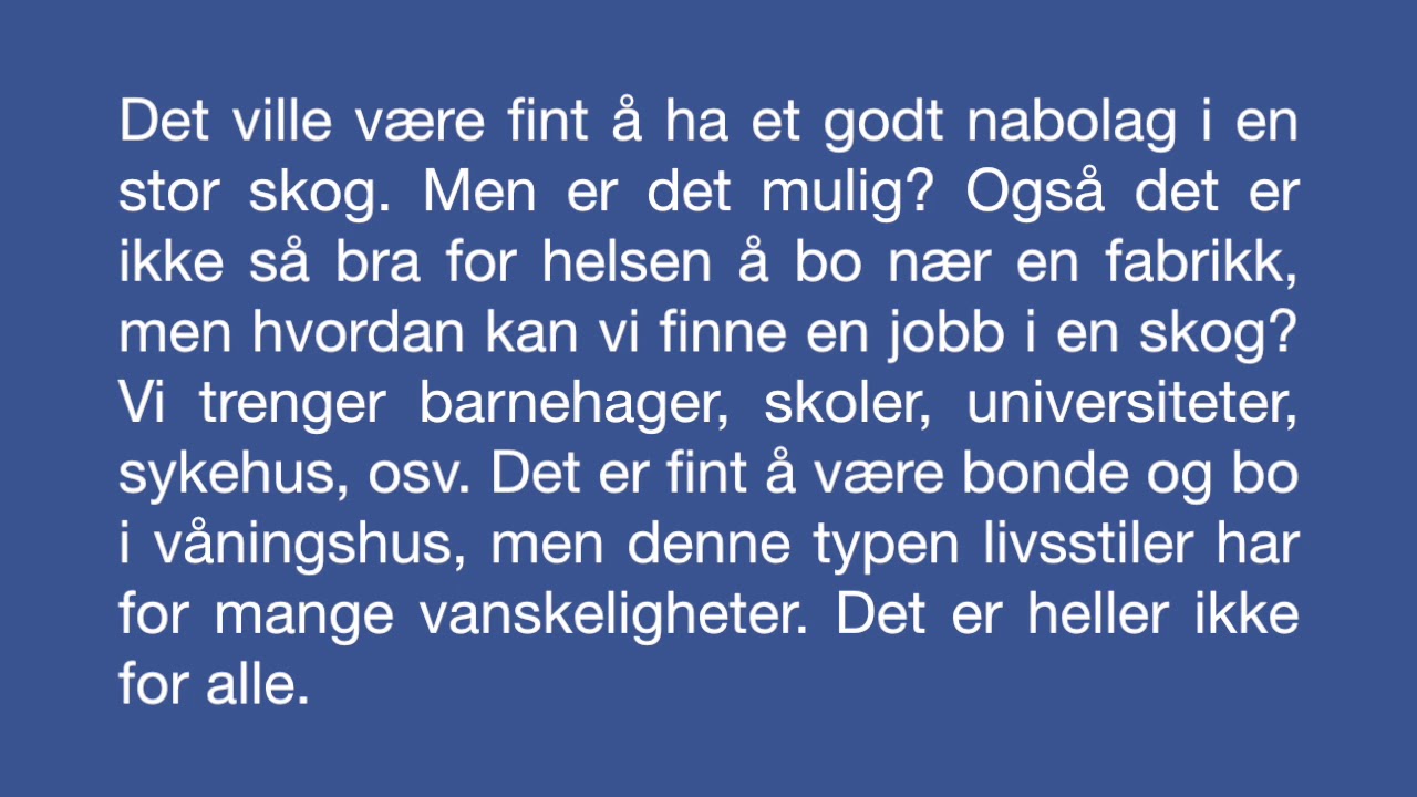 Svar for: A1, A2, B1, B2 (Å Bo nær naturen)