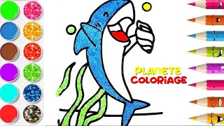 APPRENDRE Coloriage FLOAM SLIME Requin Vidéo éducative