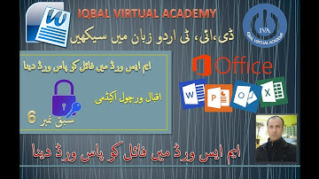 DIT Course/ Secure your MS word File/ DIT in Urdu Lecture-6 #iqbalvirtualacademy
