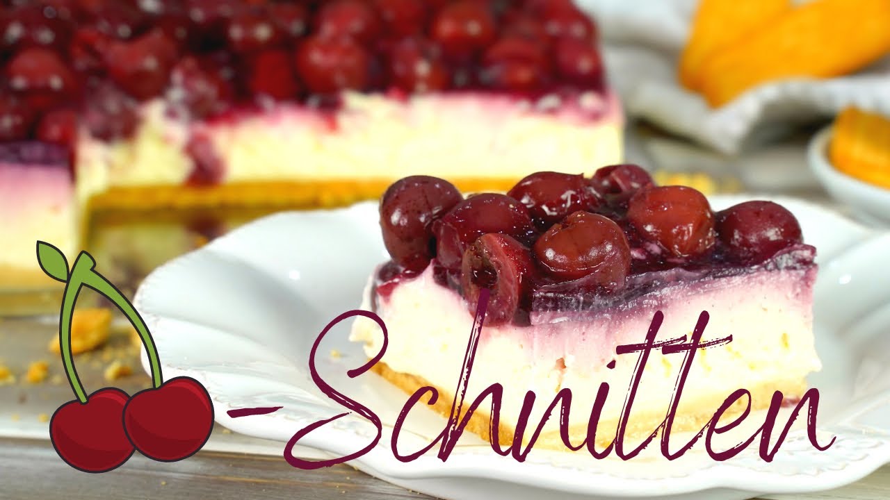 Cremeschnitten mit Kirschen / Kirsch-Schnitten ohne Backen - schnell, einfach und lecker