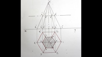 how to draw the section of a hexagonal pyramid !! section of solid !! All In One