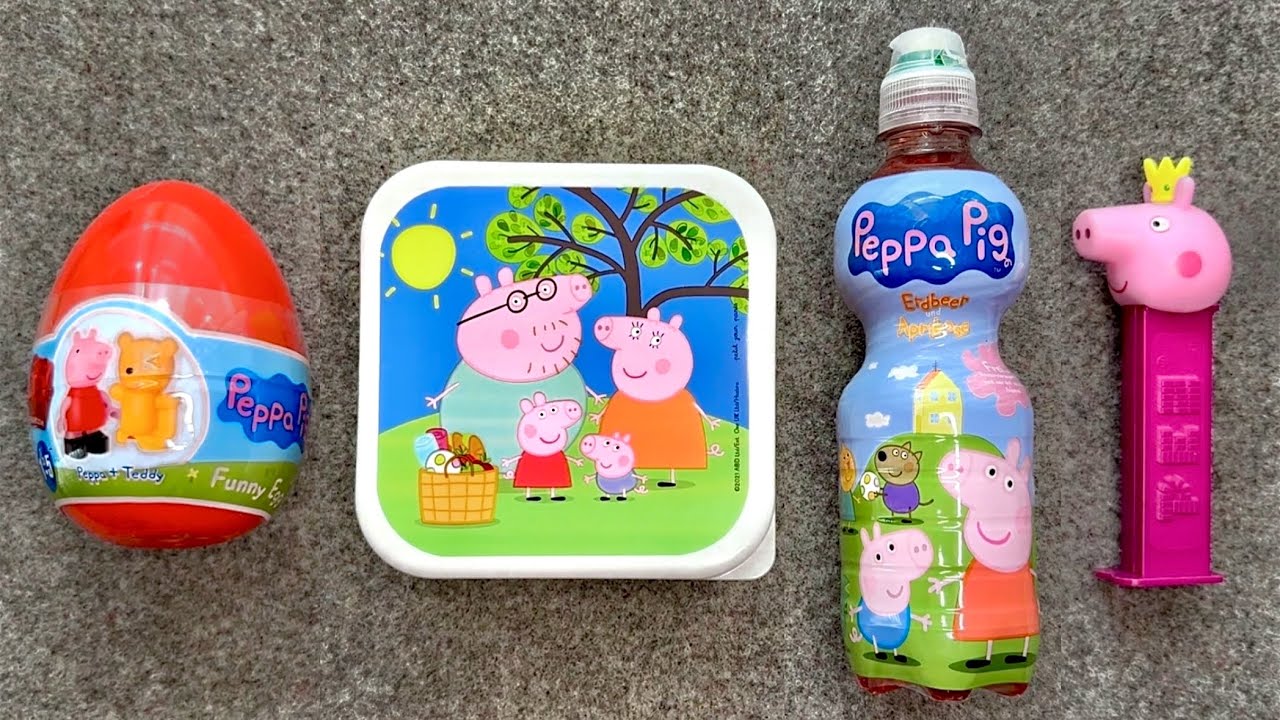 💥🤩 Funny PEPPA PIG Surprise Egg • Softdrink • Sweets & Toys opening ASMR 