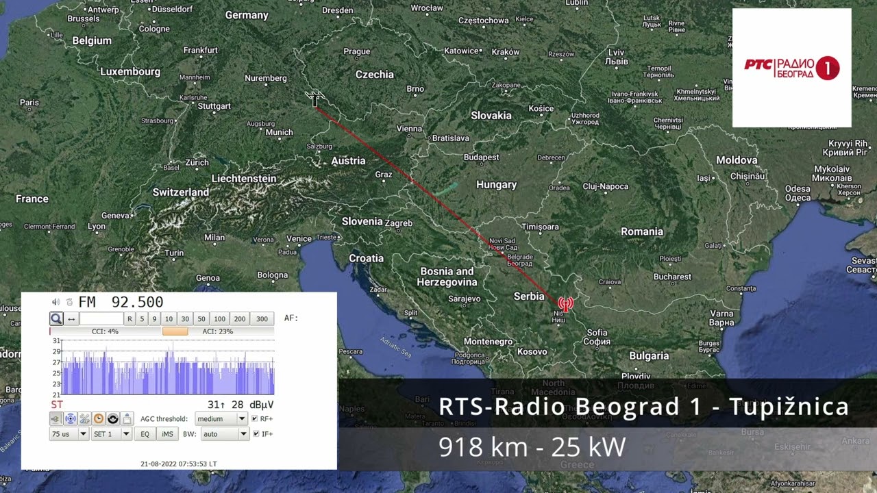 [SpE] RTS Beograd 1 (Serbia) - 92.5 MHz - received in Germany - YouTube