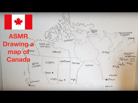 ASMR | Drawing a map of Canada | Whispered