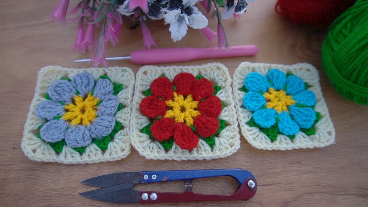 🌻The Cutest Sunflower Granny Square!Create Adorable baby Blankets😊 Easy & Fun Crochet for Beginners!