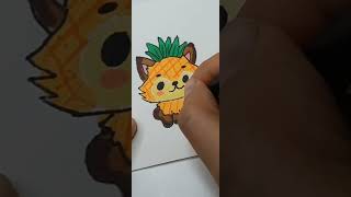 Pineapple Wolf sticker 🐺🍍 #shorts #cutedrawing #creativestickers
