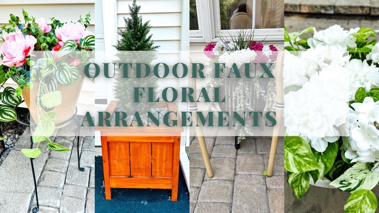 OUTDOOR FAUX FLORAL ARRANGEMENTS | EASY PATIO DECOR IDEAS