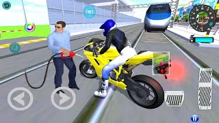 ✅3D Driving Class Simulator - Bullet Train Vs Motorbike - Bike Driving Game - Android Gameplay screenshot 4