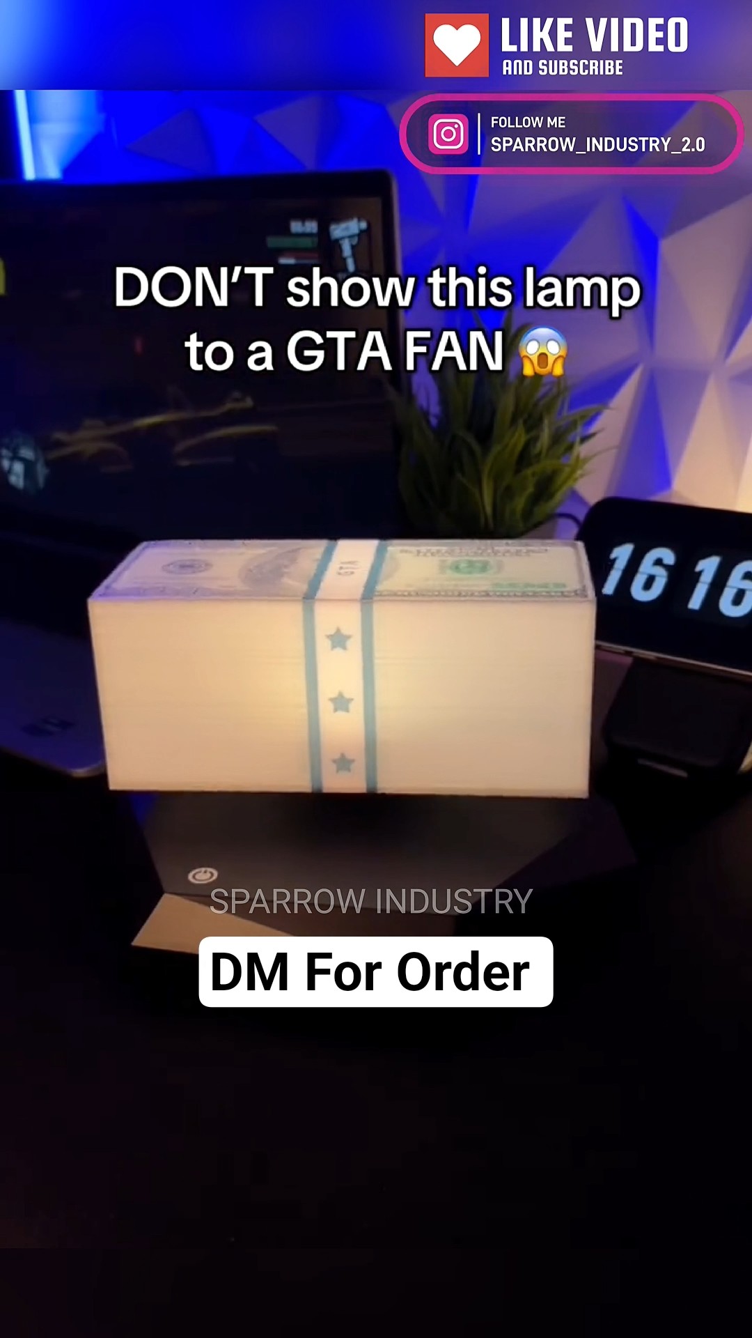 GTA Money Lamp 😳 Every Gamer Wants This! #gaming #gadgets