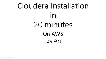 Install Cloudera in 20min on AWS