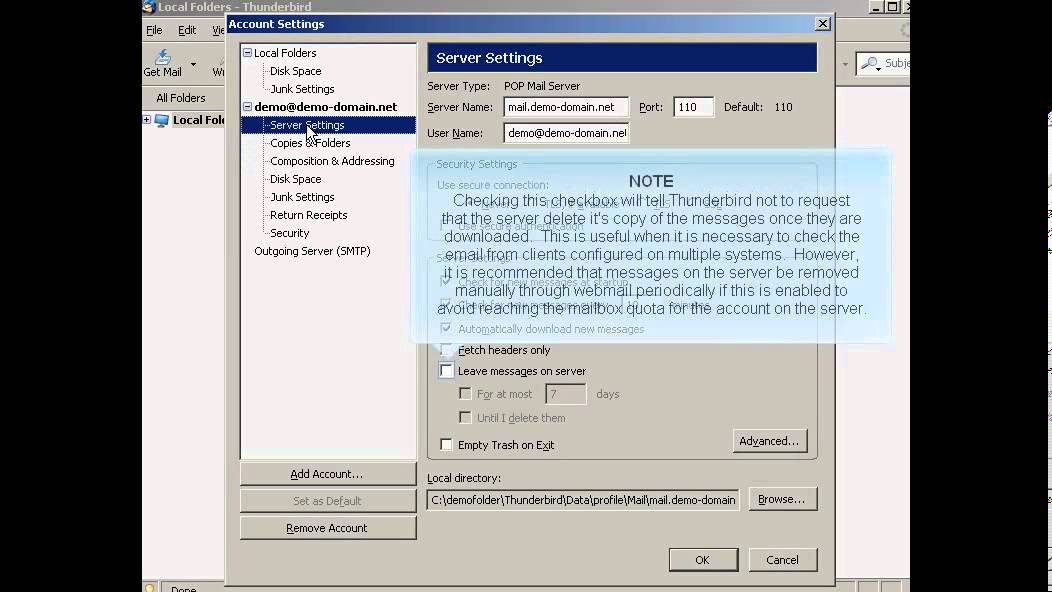 Adding email accounts in Thunderbird