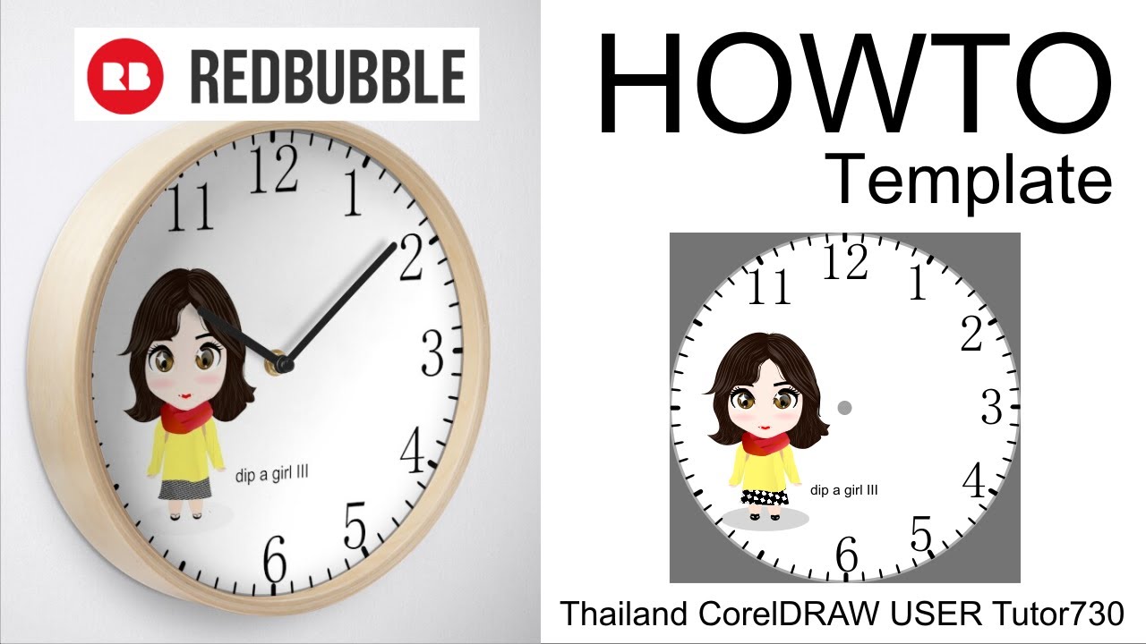 รูปหน้าปัดนาฬิกา Update 730.วิธีทำหน้าปัดนาฬิกา ด้วย CorelDRAW ส่งขายใน REDBUBBLE