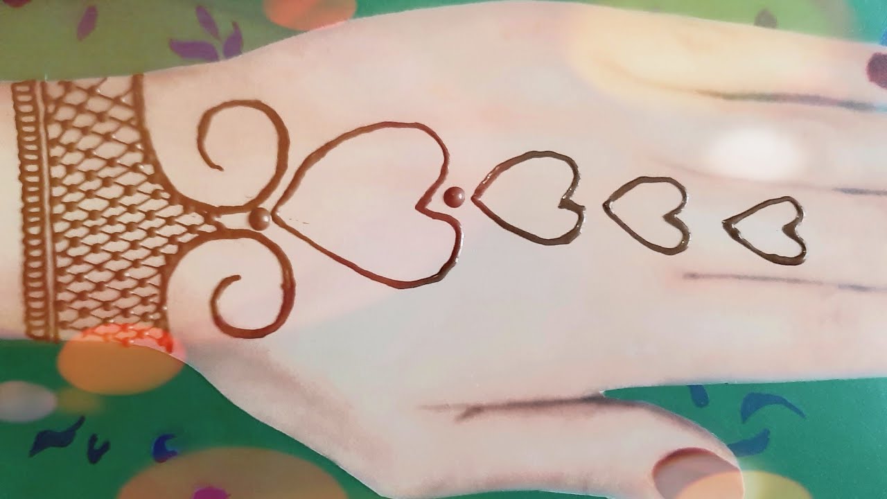 HEART SHAPE MEHNDI DESIGN FOR HANDS|| HENNA DESIGN FOR BACK HAND ...