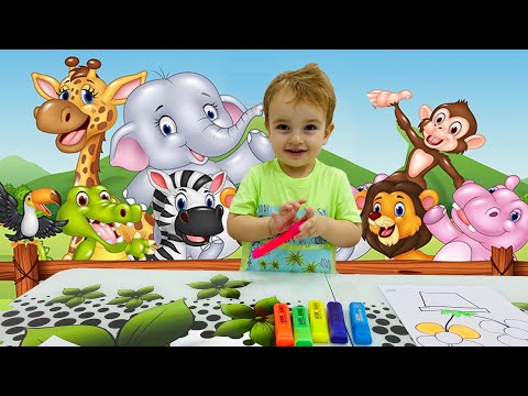 Dragos and Dad pretend to play with Animals | Useful video for children