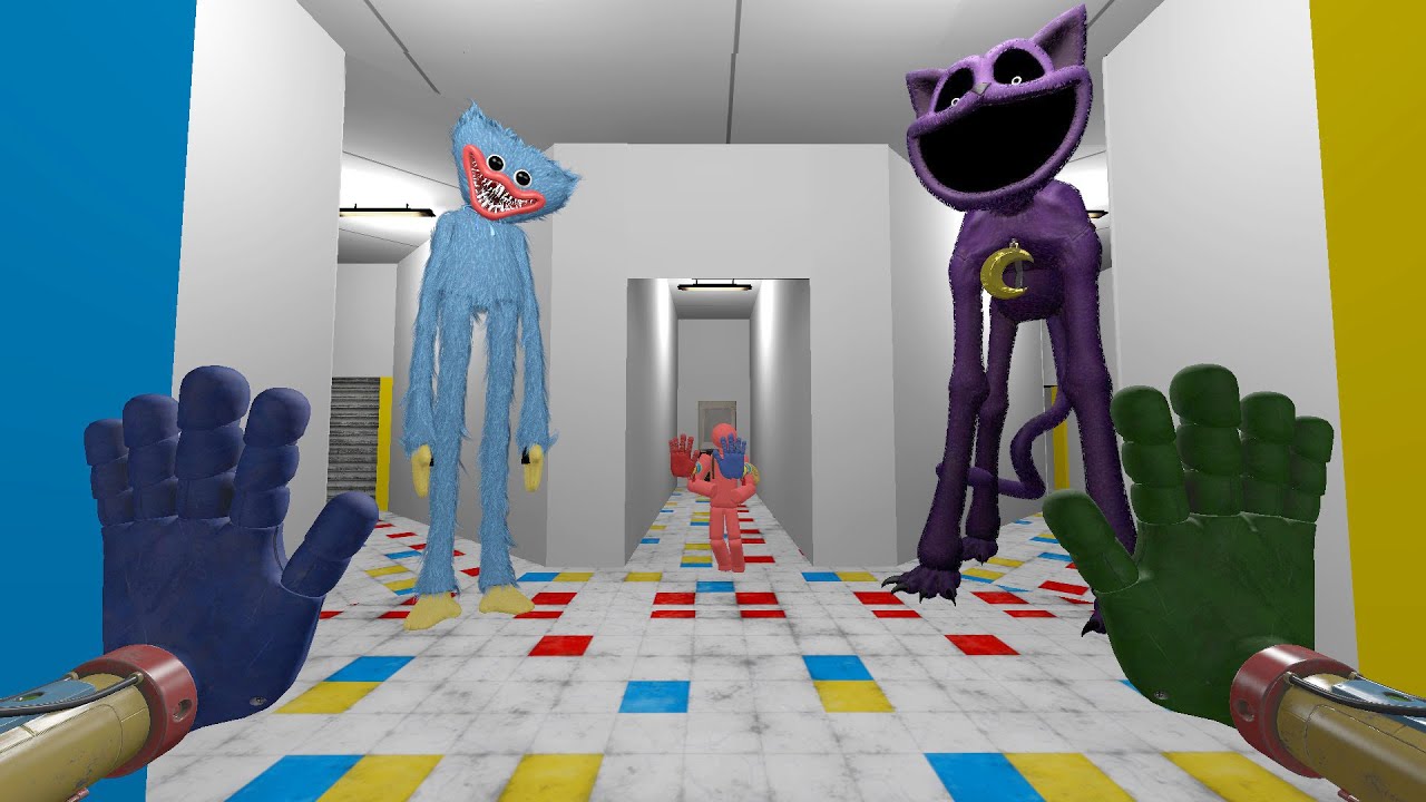 CLASSIC! Huggy Wuggy & CatNap Chase 100 Players in Poppy Playtime Factory in Gmod | Garry's Mod