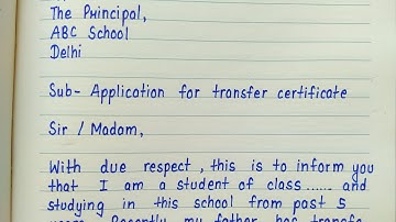 Application for transfer certificate in english