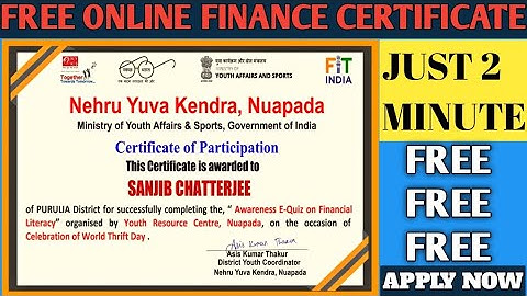 FREE QUIZ CERTIFICATE WITH IN 2 MINUTES | FREE CERTIFICATE | FREE FINANCIAL CERTIFICATE 2020 |