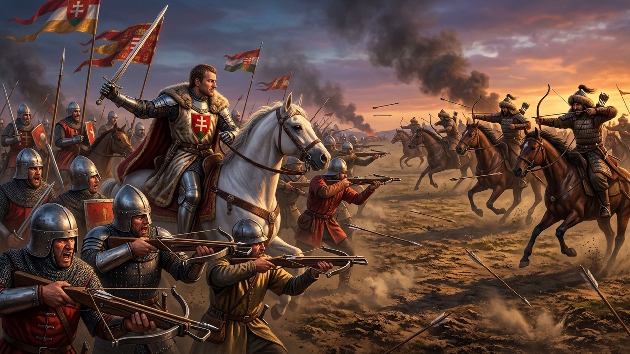ハンガリーのクロスボウ部隊がモンゴル騎馬弓兵を無力化した秘密戦術 | クレッセンブルン戦闘 (1260)