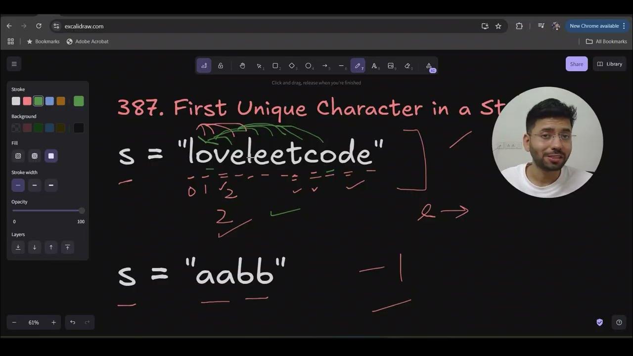 Leetcode 387: First Unique Character in a String | Optimized Solution ...