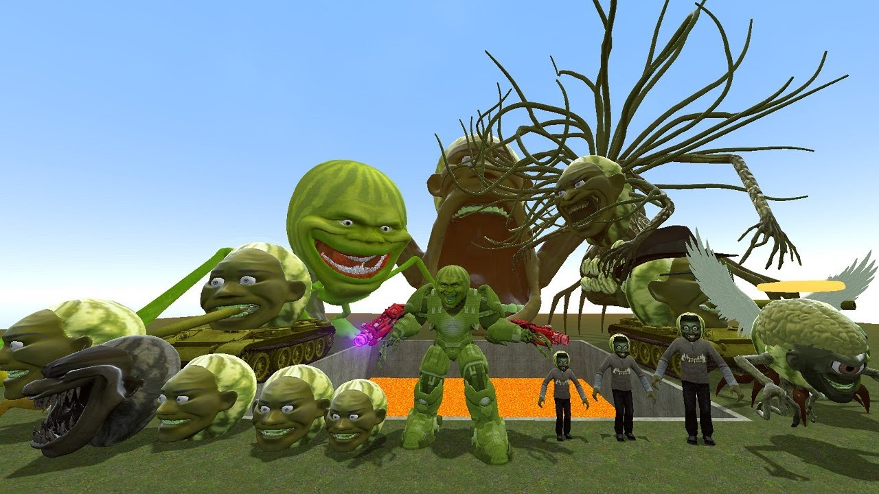 The Evolution of the Lin Gang Melon race through each stage VS The mysterious Death Pit?Garry's Mod!