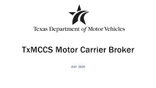 TxMCCS Motor Carrier Broker