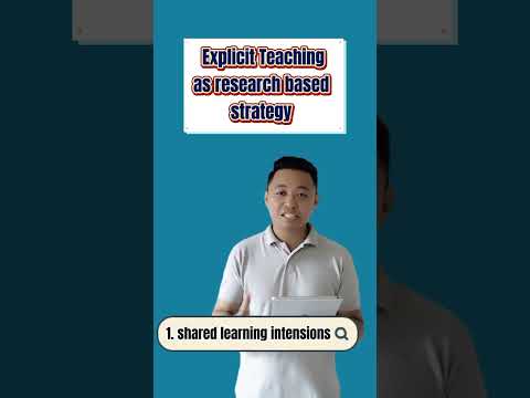 Explicit Teaching as research based strategy