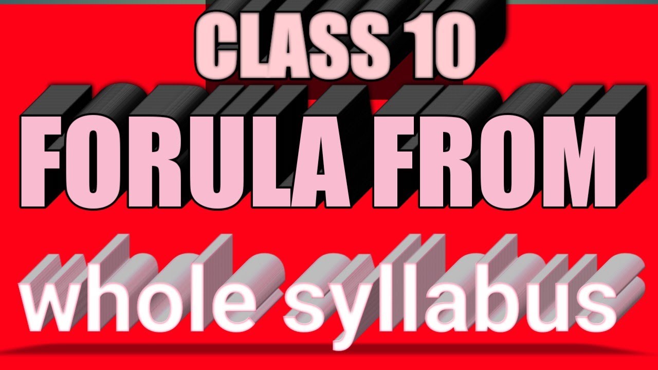 CLASS 10 : Formula used in math - YouTube