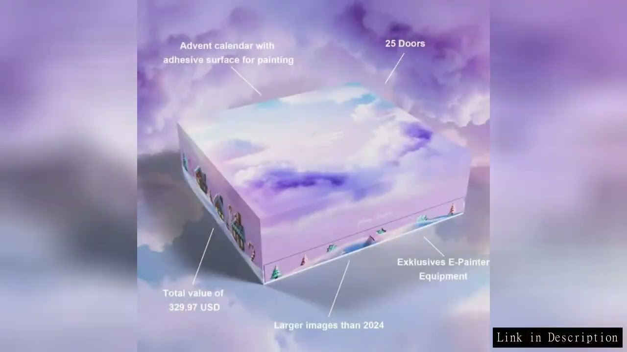 DIY Christmas Kit 2025 XXl Large Canvas Diamond Painting Advent Calendar 24 Sets With Round Rhinesto