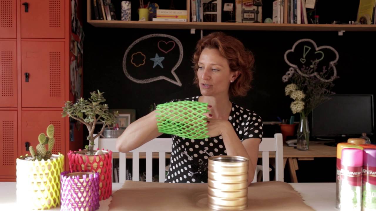 Cachepôs coloridos e reciclados | Não é Mah Ideia