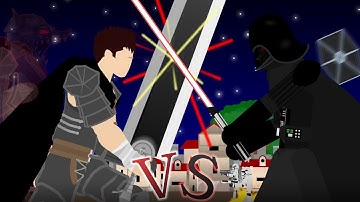 Guts VS Darth Vader (Berserk VS Star Wars) Fan Animation - Stick Nodes Animation