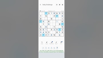 29 NOVEMBER 2021 - SUDOKU DAILY CHALLENGE