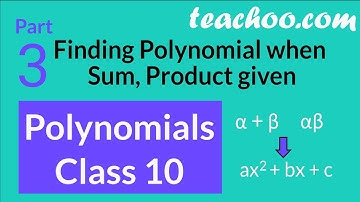 Polynomials Class 10 - Part 3 - Exercise 2.2 - Finding Polynomials (With Imp. Questions)