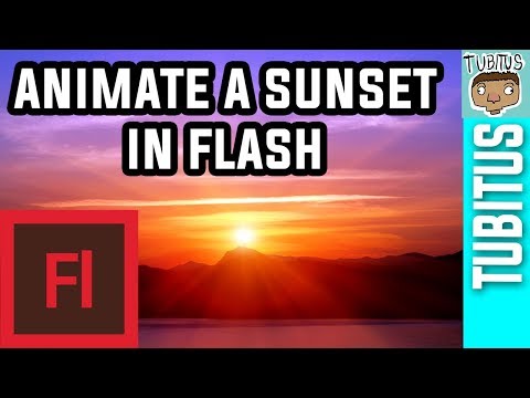 How to animate a SUNSET IN FLASH / Adobe Flash animation tutorial
