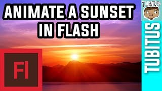 How to animate a SUNSET IN FLASH / Adobe Flash animation tutorial