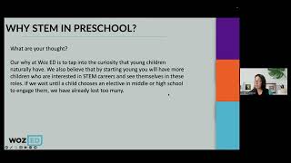 November Solutions Webinar with Woz ED: Incorporating STEM into the Preschool Classroom