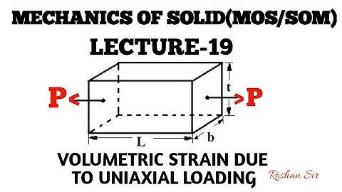 || LECTURE-19 || || MOS/SOM || || VOLUMETRIC STRAIN DUE TO UNIAXIAL LOAD || || ROSHAN SIR ||