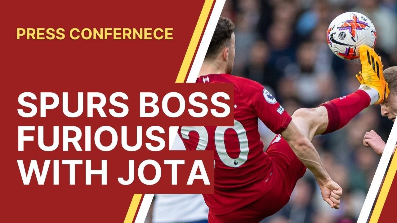 Tottenham manager FURIOUS with Diogo Jota 'red card' challenge - YouTube