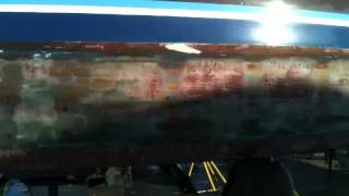 Blasting a : 1930 75' Trumpy - Bottom Paint Removal - Blasting- Soda Blasting Boats