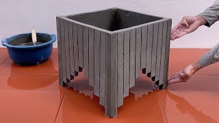 How To Make A Unique Cement Flower Pot - DIY Cement Flower Pots At Home Simple - Cement Craft Ideas